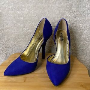 Royal blue & snakeprint pumps